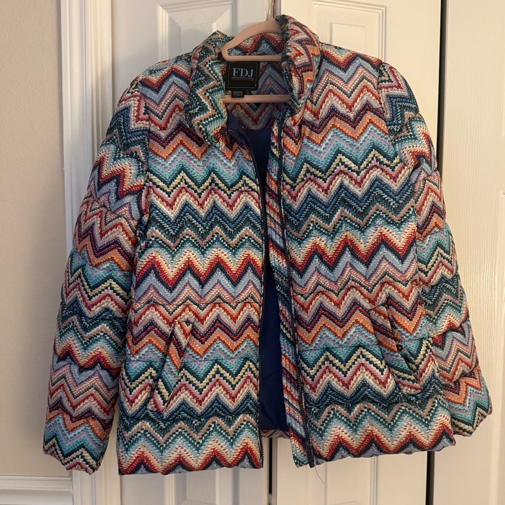 French Dressing Jeans FDJ Multicolor Wavy Puffer Jacket Size M